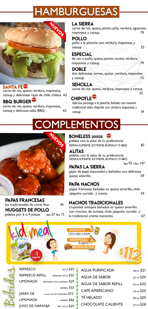 Delicias – Menu De Pizzeria La Sierra